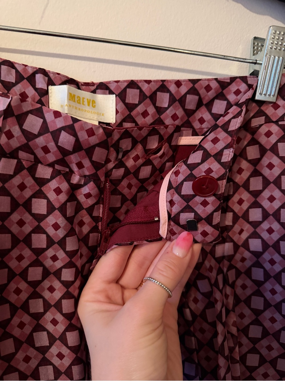 NWT Maeve by Anthropologie ‘The Avery’ Printed Wide-Leg 100% Silk Pants - Picture 8 of 13